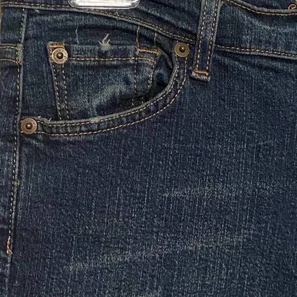 St. John's Bay Denim Pants Bootcut Dark Blue Artsy Back Pockets Size (12) - Picture 4 of 8